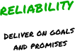 reliability

Deliver on goals 
and promises